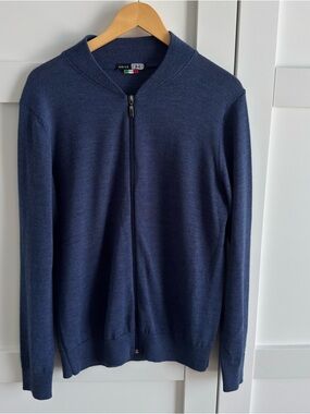 Men's Zip-Front Knit Sweater Jacket - Navy
